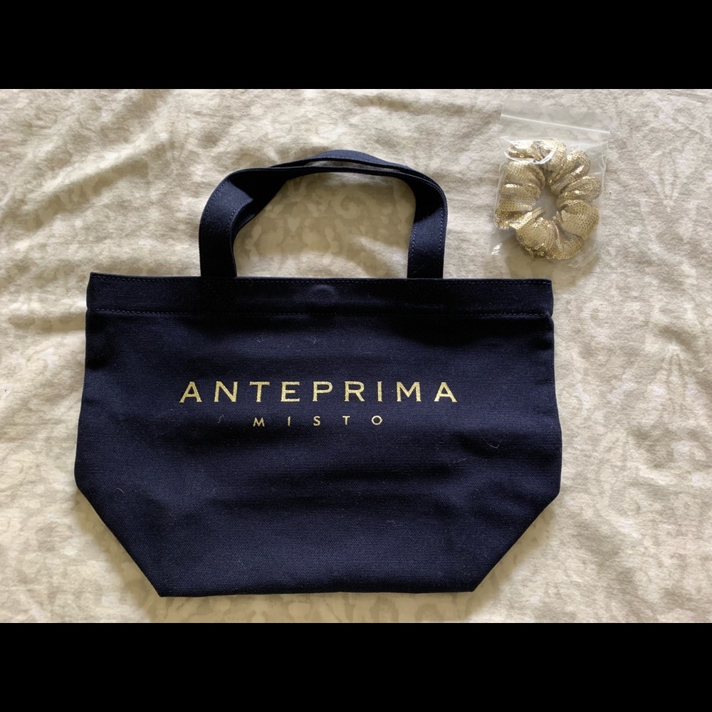 Anteprima small fabrics tote with golden sequins elasticized band